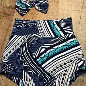 6/9 months bummies with matching hair bow